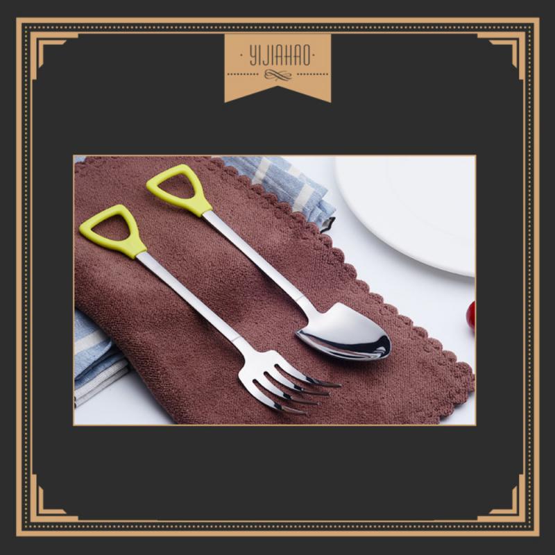 Shovel Small Spoon Fork Taro Spoon Coffee Stir Spoon Stainless Steel Long Handle Spoon Fork Western Steak Fork