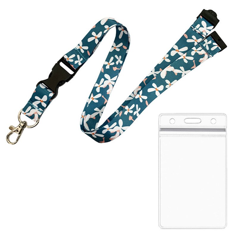 Lanyard strap for phone Key Chains ID Card Badge Holder Keychain Phone Straps Hang Rope Keycord: B with ID holder