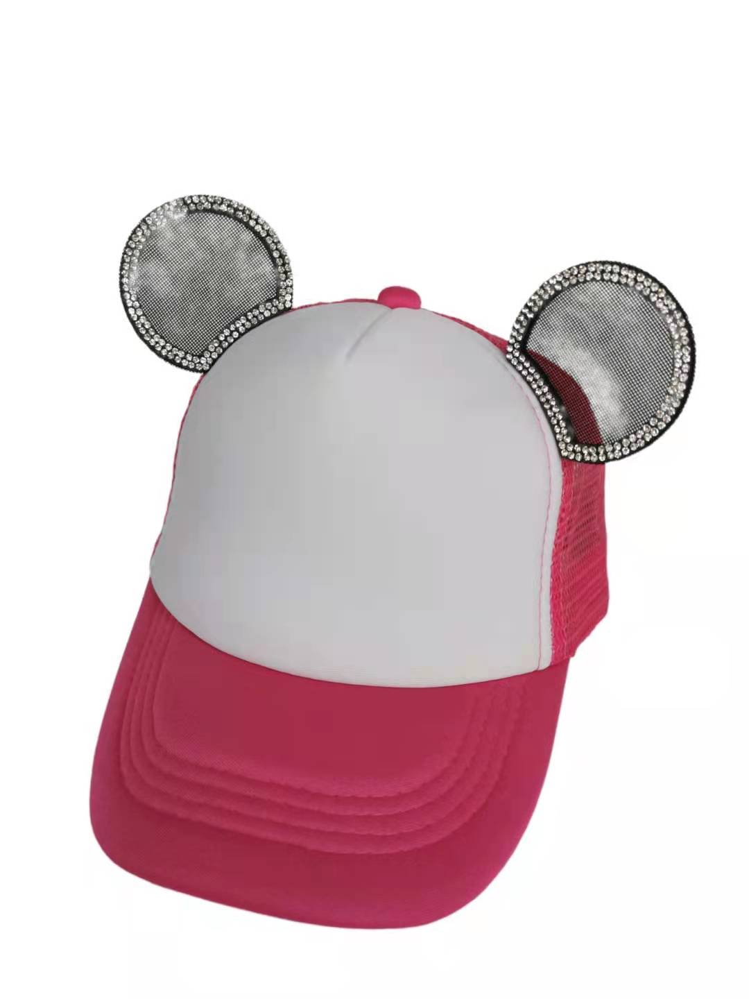 Chapéu de sol do bebê com orelhas de diamante chapéu do bebê menino bonito sol malha chapéu primavera verão fotografia estrada boné de beisebol para crianças menino casquette