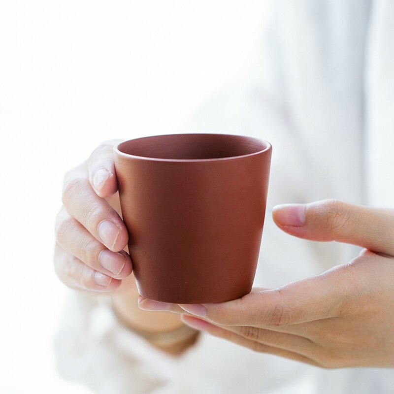 CHANSHOVA-taza de té de cerámica de arcilla púrpura de estilo retro chino, pequeñas tazas de café, juego de té sencillo, 100ml, H549
