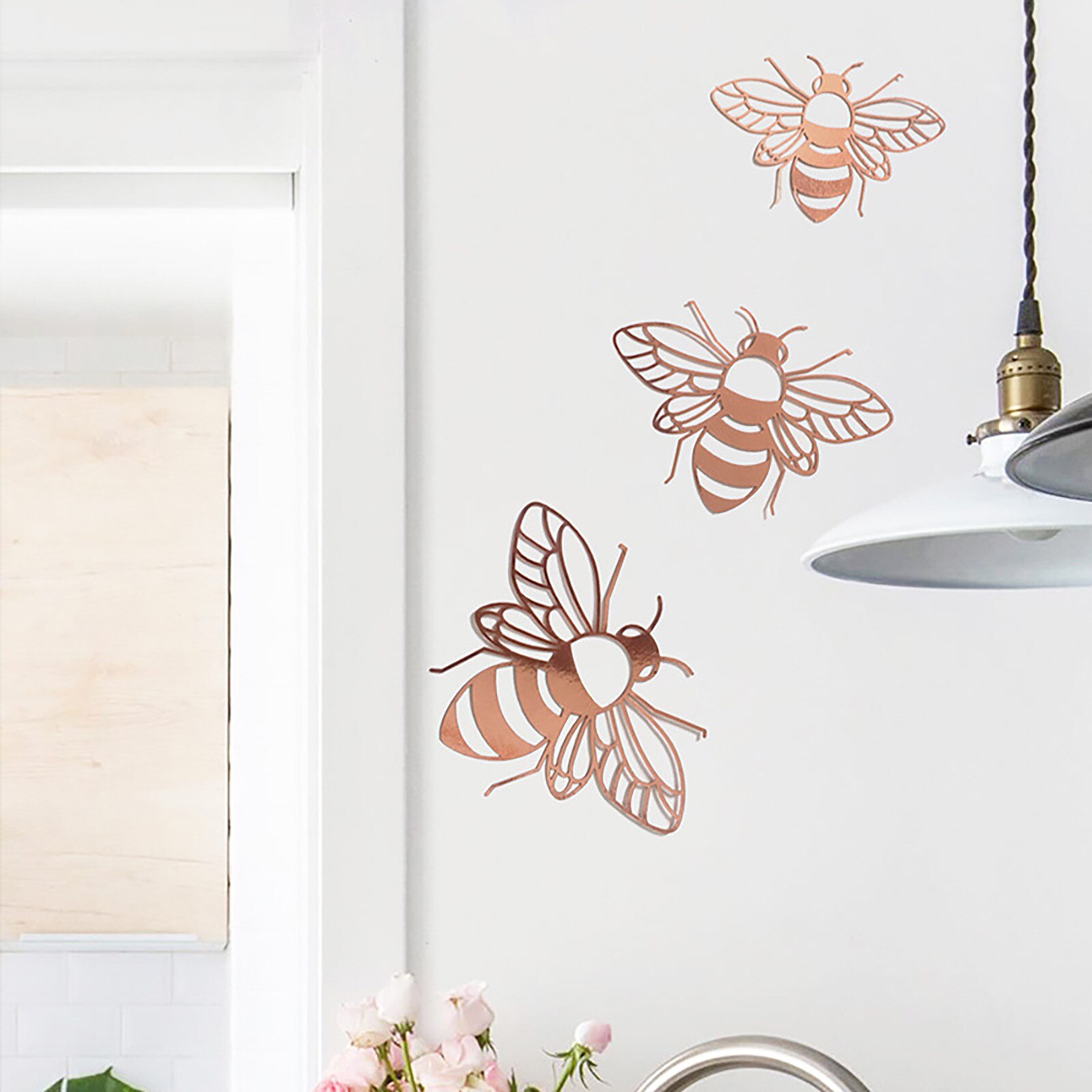 12Pcs Hollow Bee Muurstickers Woondecoratie Feestelijke Party Arrangement Karton Woondecoratie Venster Decals Home Decor