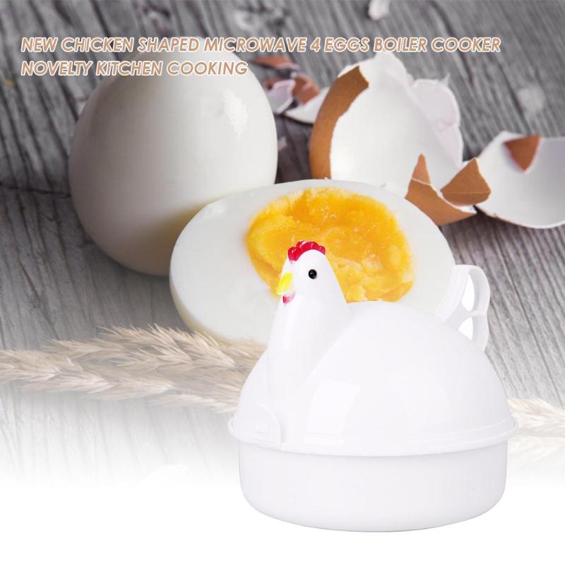 Kitchen Eggs Steamer Stainless Steel Chicken Shaped Microwave 4 Eggs Boiler Cooker Egg Poachers Novelty Kitchen Cooking Steamer
