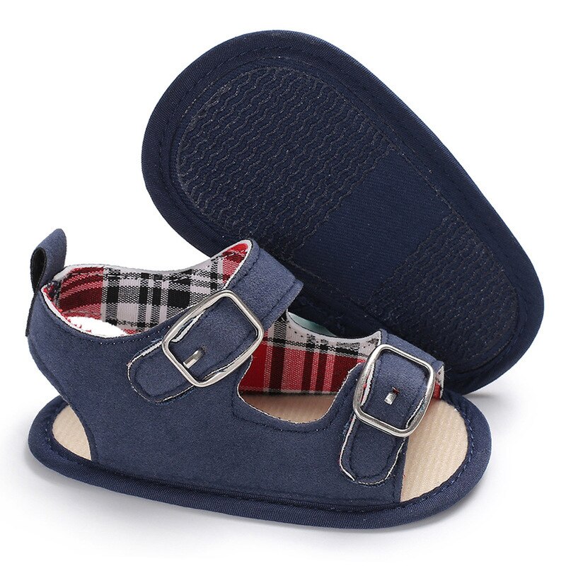 Baby Baby Schoenen Meisje Jongen Sandalen Pu Gesp Katoen Zachte Anti-Slip Zool Toevallige Peuter Crib Schoenen Kleine meisje Sandalen