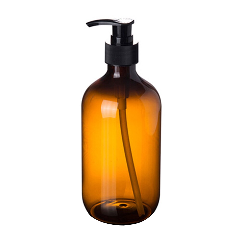 300/500ml badrum bärbara tvål dispensers lotion schampo dusch gel hållare tvål dispenser tom bad pump flaska: Brun 500ml