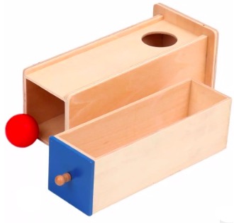 Montessori scatola di permanente per oggetti in legno con vassoio e palla gioco di abbinamento famiglia per bambini giocattoli educativi fai-da-te aiuto didattico: 8