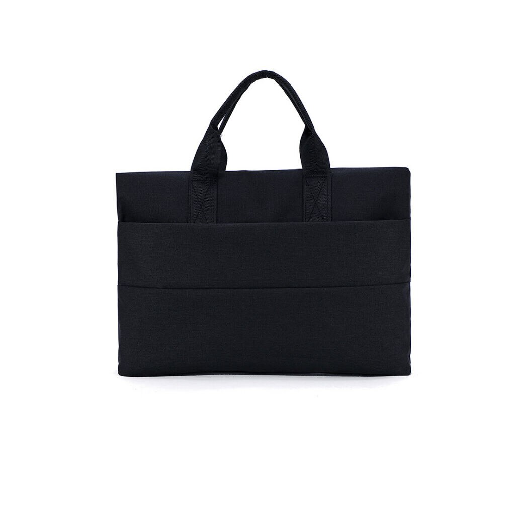 Grote capaciteit unisex laptoptas handtas lichtgewicht een-schouder aktetas zakelijke casual dossier notebook tas voor 13 inch tote: Zwart