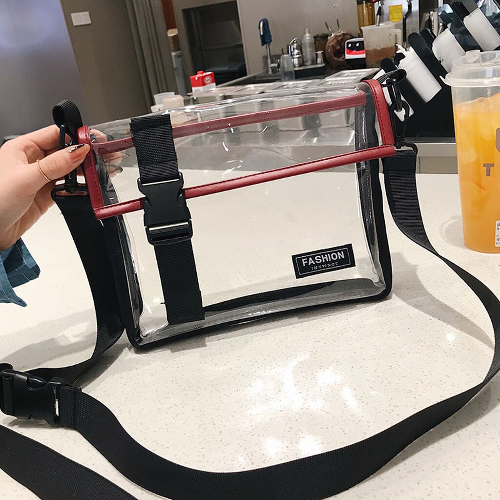 Vrouwen Kleine Vierkante Schoudertas Messenger Bag Meisjes Mode Transparante Straat Persoonlijkheid Veelzijdige Schouder Tas # LL