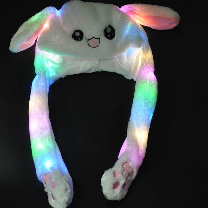 Konijn Hoed Met Bewegende Oren Bunny Hoed Oren Warm Pluche Zoete Leuke Airbag Cap
