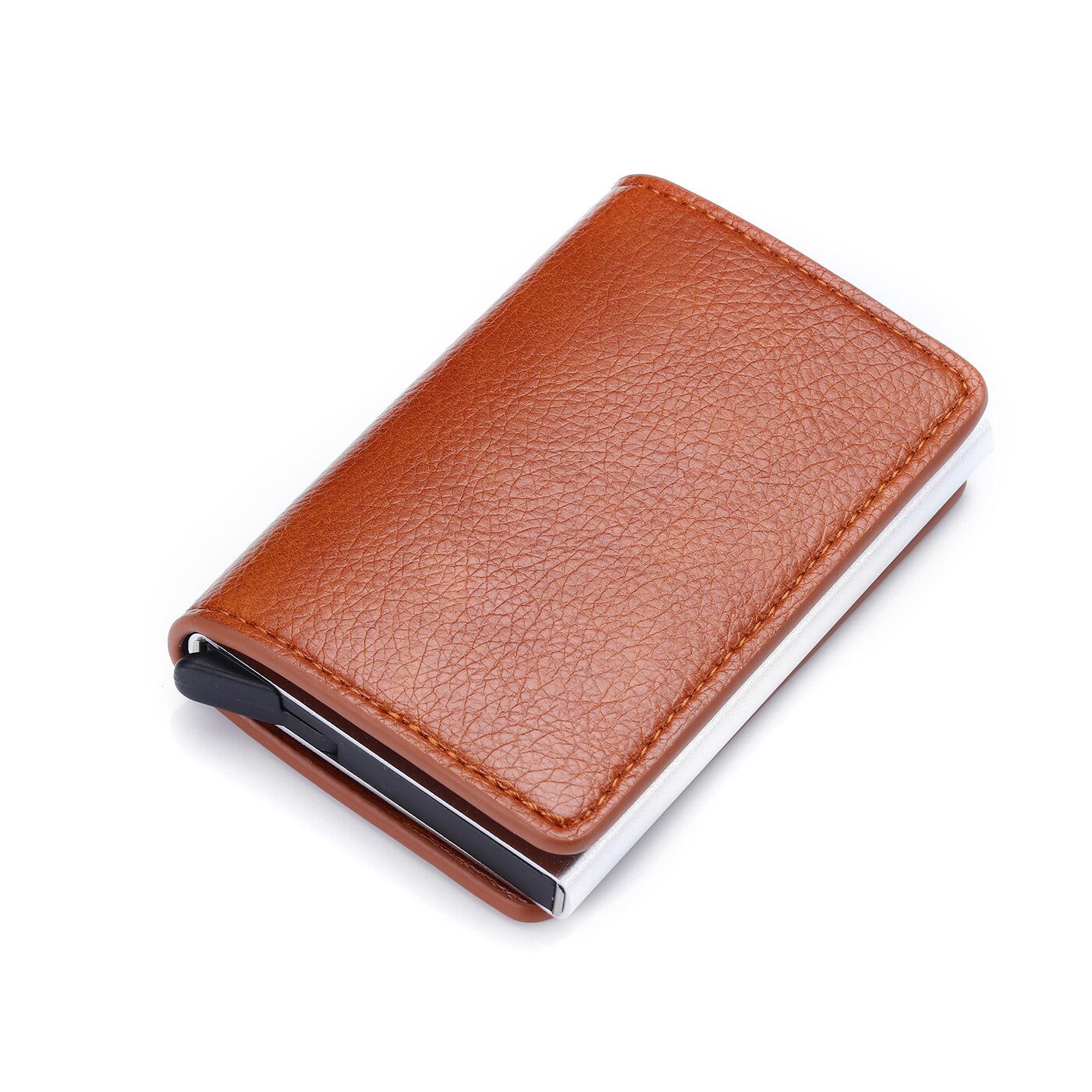 ZOVYVOL Portemonnee Bankkaart Portefeuilles Mannen Credit Card Houders Business ID Card Case Mode Automatische RFID Kaarthouder Aluminium: YM0601 Brown