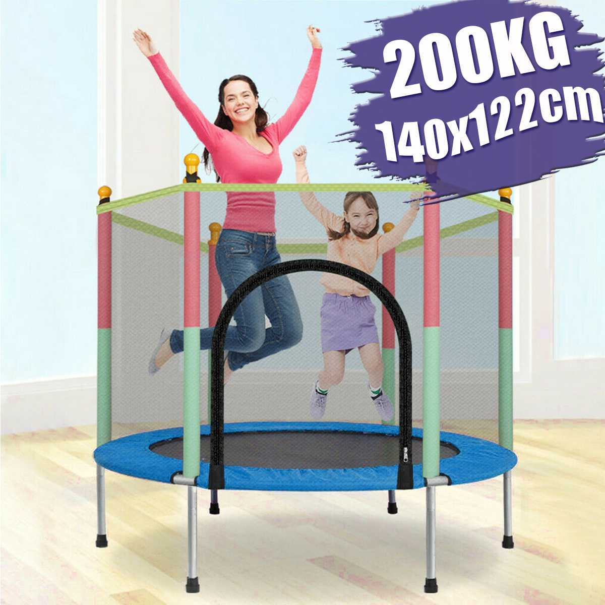 Selfree Indoor Trampoline With Protective Net For Adults Kids Jumping Bed Outdoor Trampolines Exercise Fitness Equipment Bed
