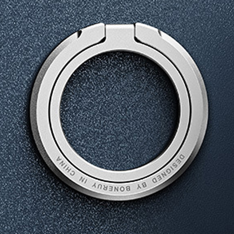 Magneettinen puhelimen sormuspidike magsafelle, , 360 ° pyörivä sormioteteline iphone 16/15/14/13/12 pro/pro max/plus -puhelimelle, utuinen musta: Hopea