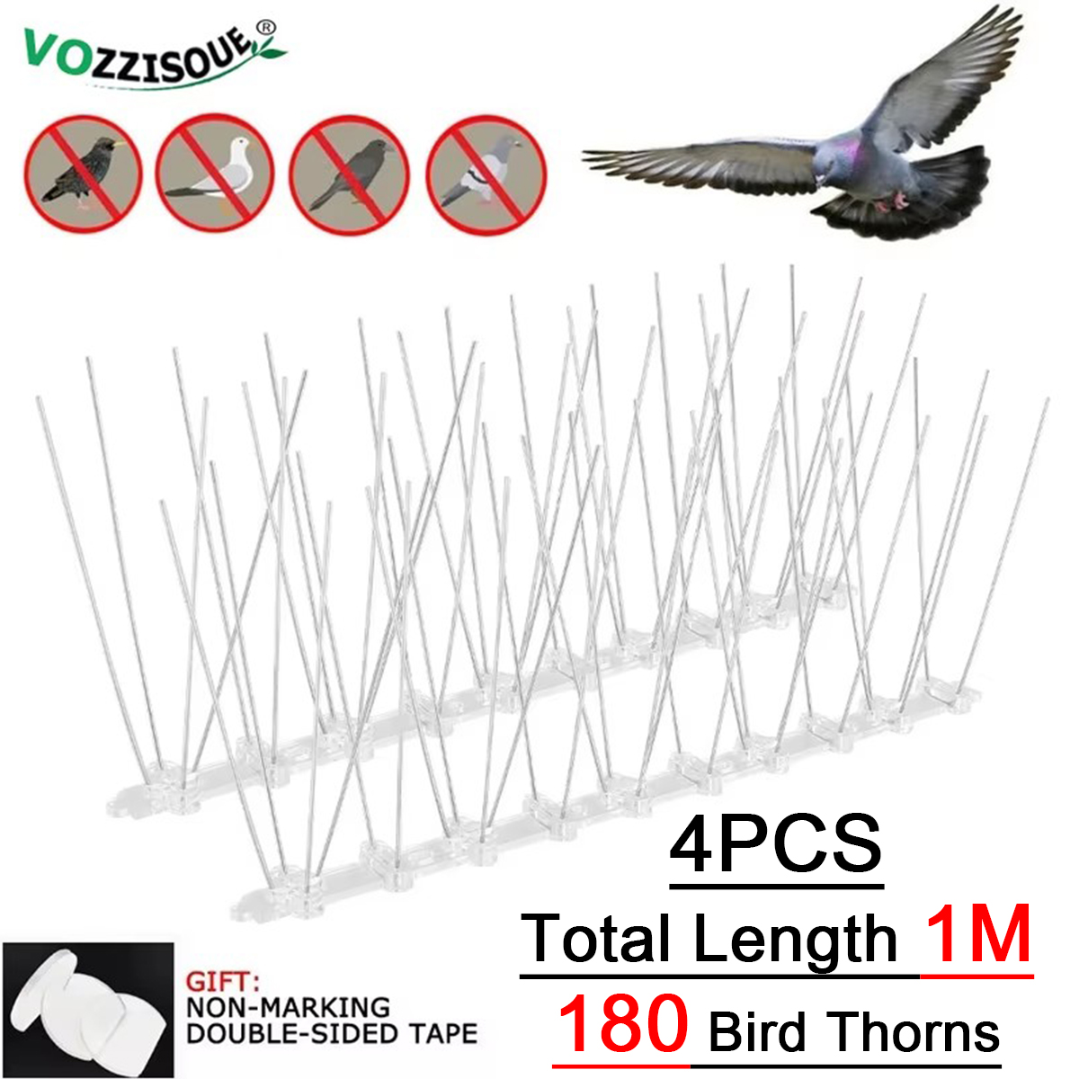 2-12 Stuks Balkon Anti-Vogel Duif Spikes En Vogel Repeller Afschrikmiddel Anti Vogel Repellent Rvs anti Vogel Doorn Nail Kit: Lavendel