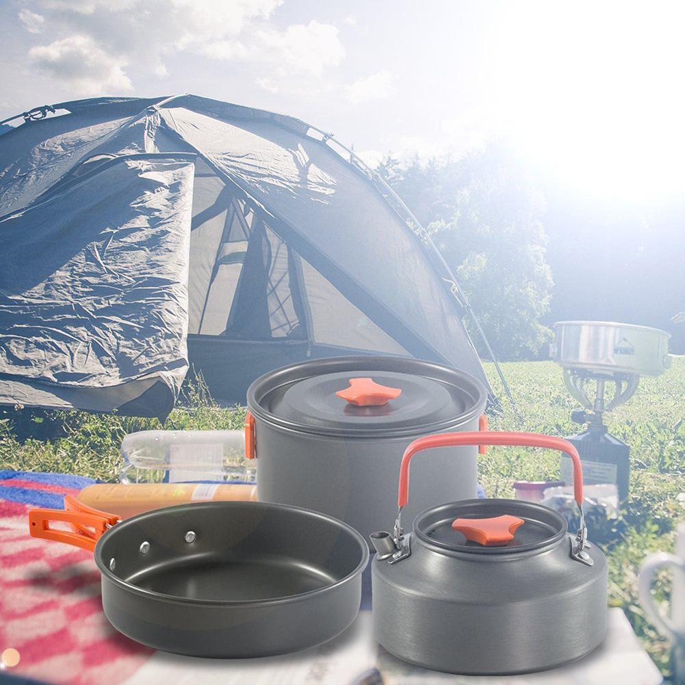 Aluminum Alloy Outdoor Camping Cookware Set Cookware Utensils Tableware Cooking Stove Kit Travel Pan Hiking Picnic Camping Tools