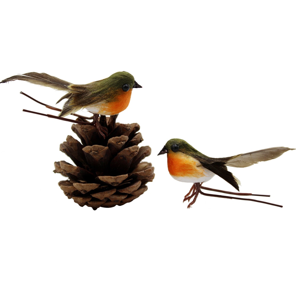 10 st robin fågel julgran dekoration hantverk mycket söt konstgjord fjäder