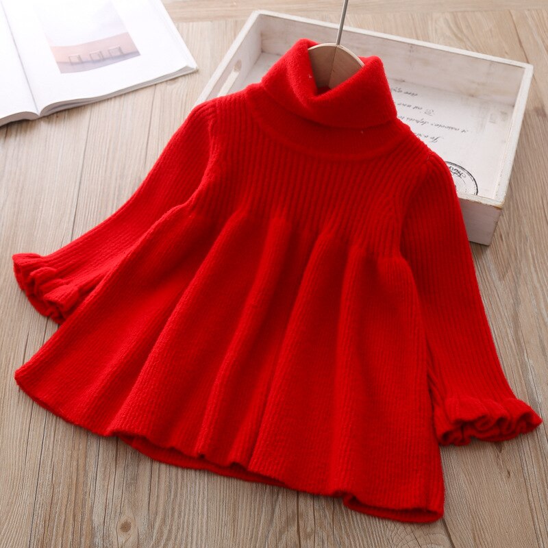 Baby Mädchen Pullover Kleid herbst winter Säuglings Kleinkind Neugeborenen Shirt für mädchen Kid prinzessin Strickwaren Weihnachts dicke Tops Kleider