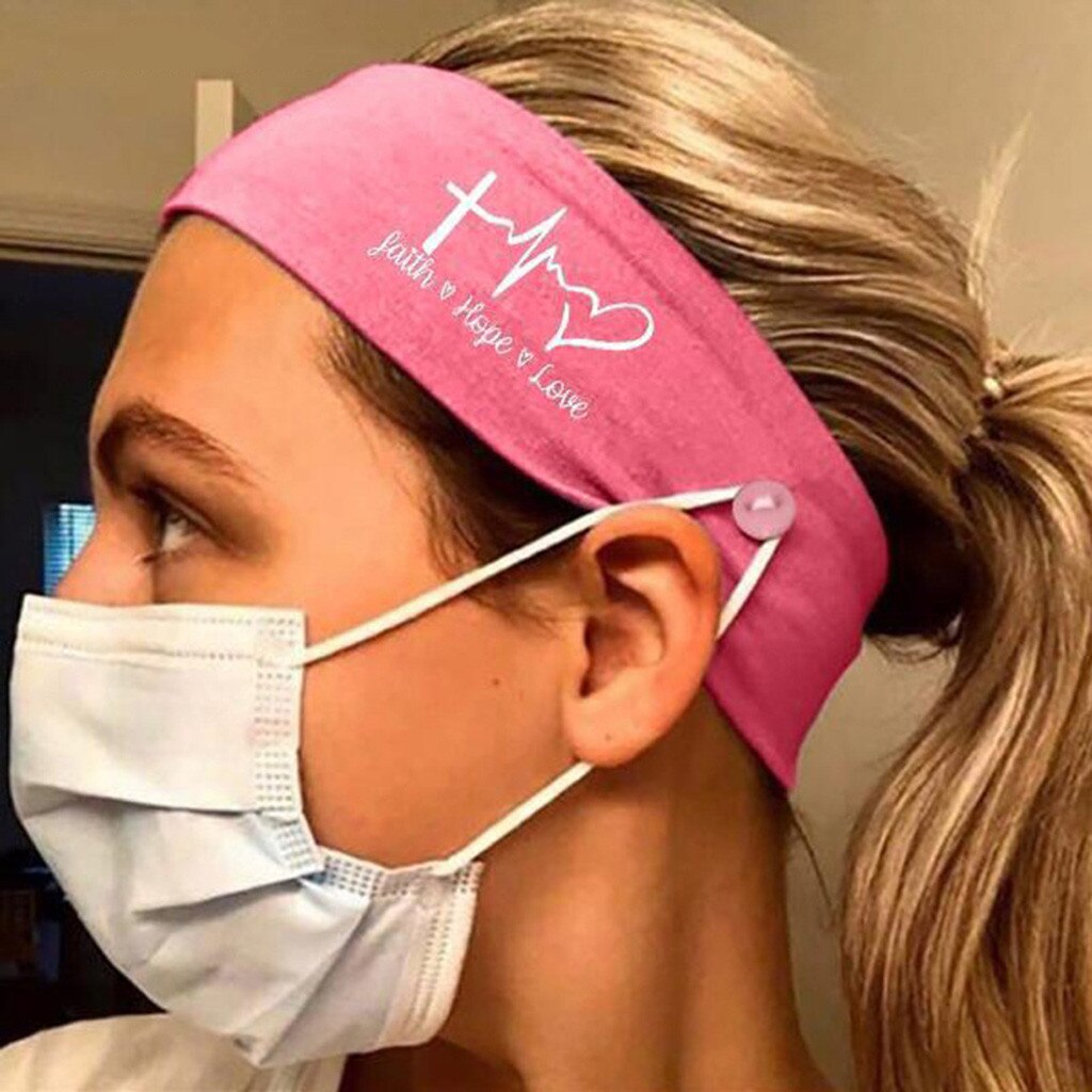 Haarband Mode Effen Haarband Dames Yoga Sport Brief Hoofdband Met Knop Yoga Workout Running Tulband Haar Accessoires: Pink