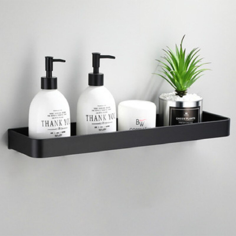 Towel Shower Storage Rack Black Corner Shelves Wall Shelf Aluminum Shampoo Holder No Drill Kitchen Bathroom Shelf Organizer