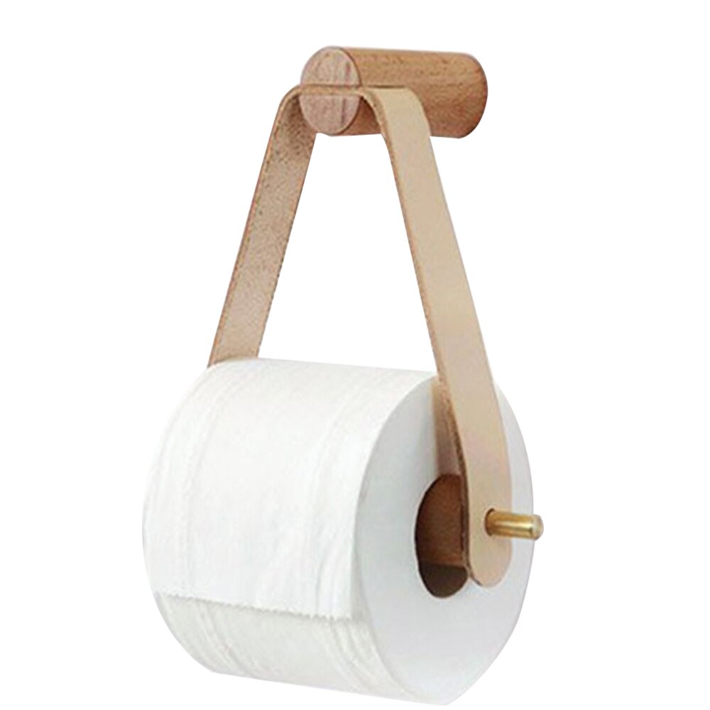 Kitchen Vertical Paper Towel Rack Bathroom Toilet Wooden Pure Copper Wall Paper Roll Holder: 1