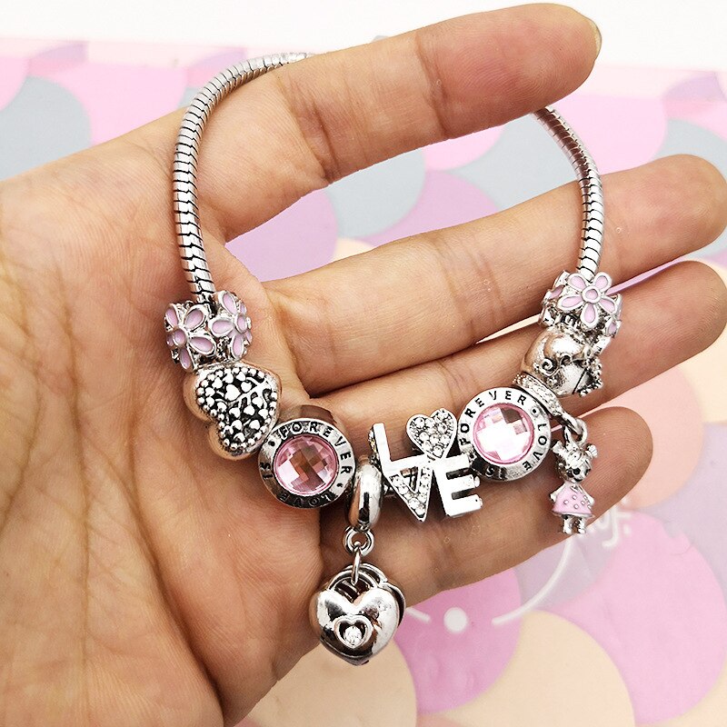 style DIY LOVE letter series womenundefineds snakeundefineds hand chain