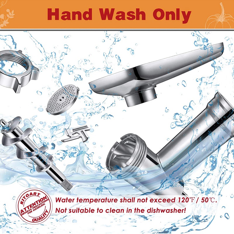 Metal Food Grinder Attachment for KitchenAid Stand Mixers, Meat Grinder Attachment Set