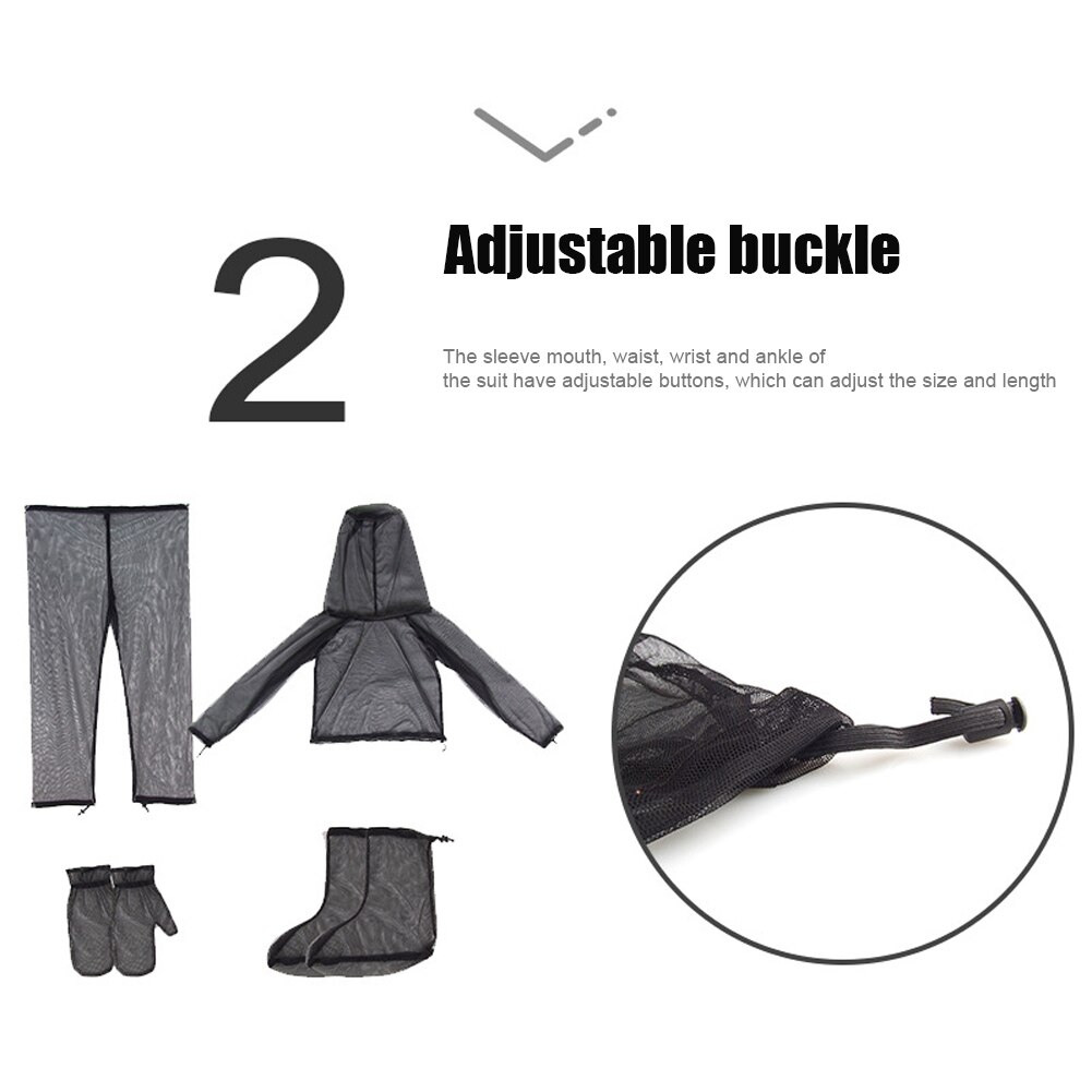 Malla de pesca antimosquitos, traje repelente de mosquitos para pesca al aire libre, chaqueta protectora de insectos, pantalones, guantes