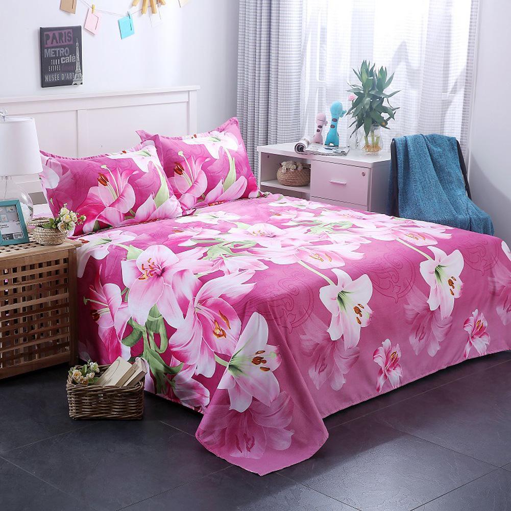 Juego de sábanas de poliéster con estampado 3D, ropa de cama plana con de flores, 230x230cm, fundas de almohada 2psc: 50x70cm, 3 piezas: B