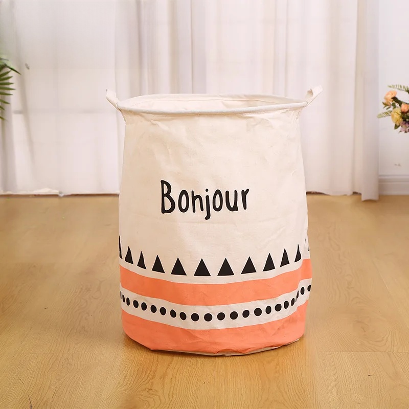 Foldable Cotton Linen Laundry Basket Bathroom Dirty Clothes Hamper Toy Storage Bag Home Organizer Foldable Fabric Hamper: Dark Khaki