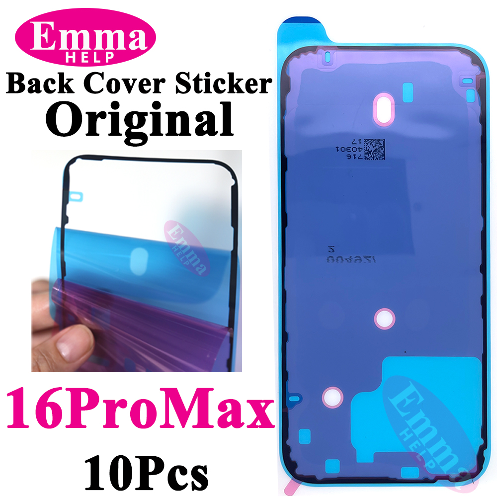 10pcs Back Cover Sticker for iPhone 14 15 Pro Max 16 Plus Back Frame Waterproof Seal Bezel Display Adhesive LCD Screen Frame: PURPLE