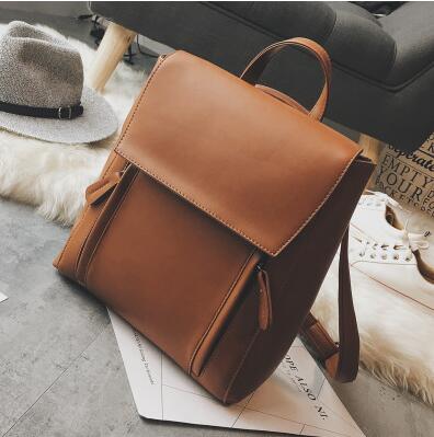 Mochilas Retro de Inglaterra para mujer, , bolso escolar de piel sintética de alta capacidad para viento universitario, bolso de hombro para mujer: Marrón