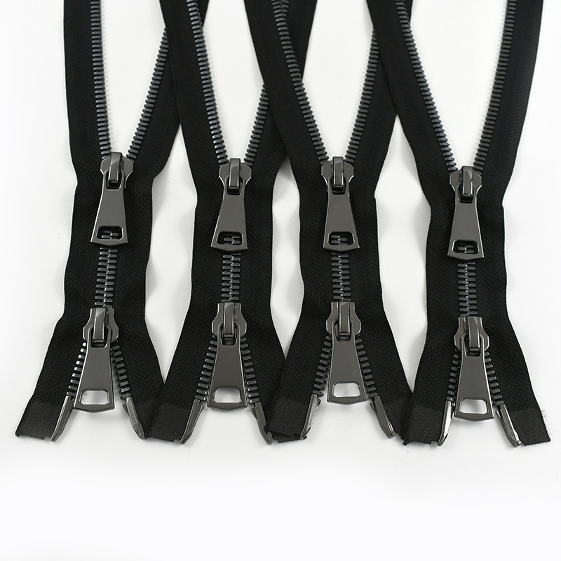 1Pc 70-100cm 8# Metal Zipper Double/Single Slider Open End Auto Lock Zippers for Bag Jacket Sewing Closures Zip Cloth Accessory: Antique Copper / Option1