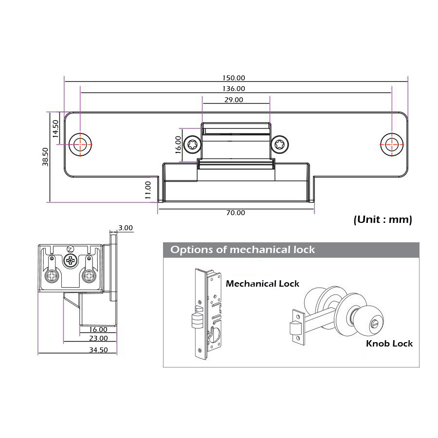 Electric Strike Door Lock for Access Control System Fail Safe Access Control Kits R-SNC