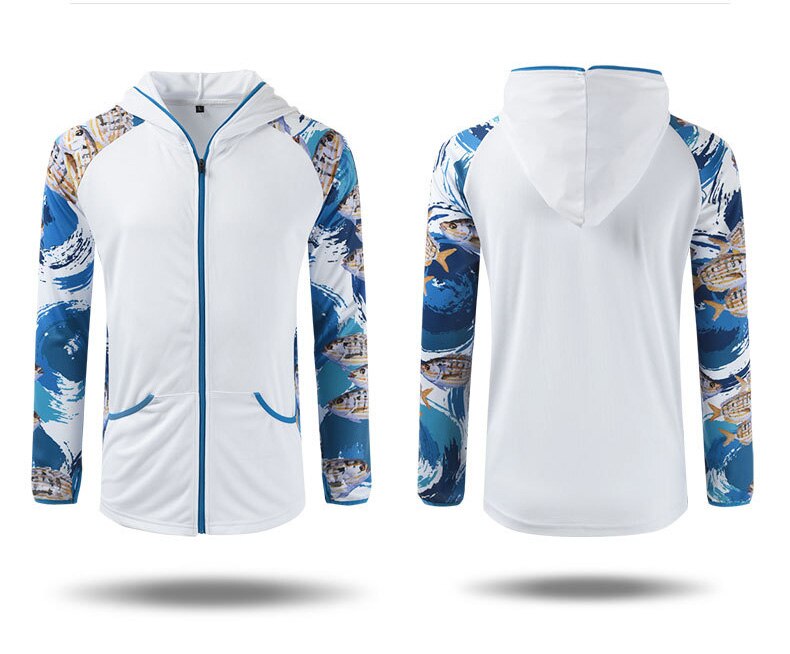 Camisa de pesca con protección solar para hombre, sudadera transpirable de secado rápido con capucha, protección UV para exteriores, ropa de verano