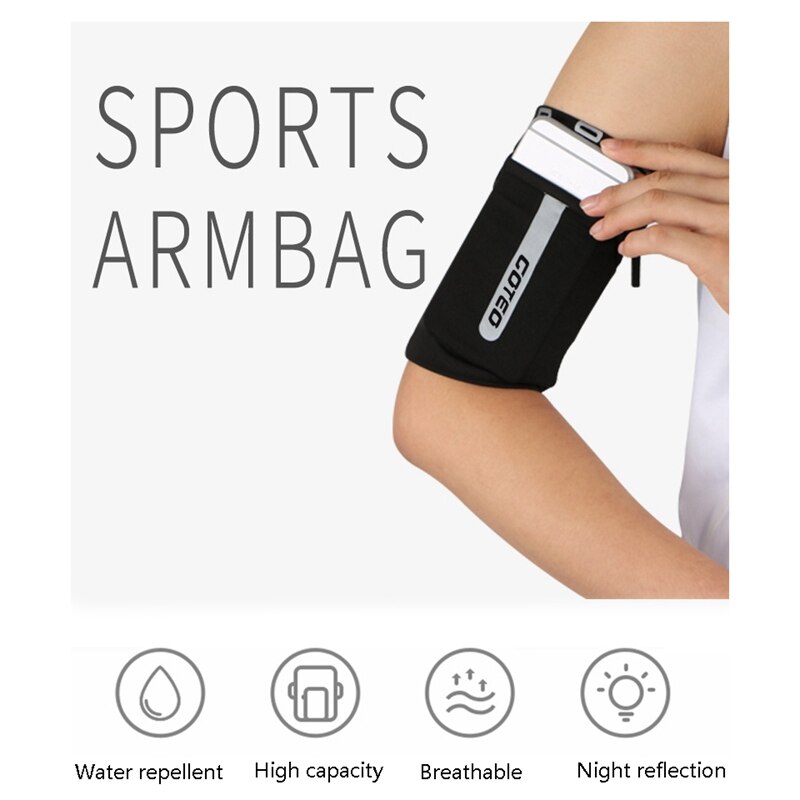 COTEO Outdoor Women Men Phone Bag Running Sport Arm Case on Hand Mobile Holder Armband Mobile Running Armband