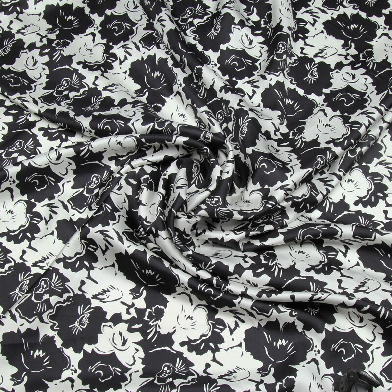 Black White Silk Cotton Blend Novelty 1025 main image 1