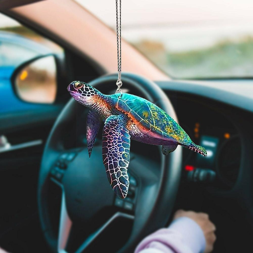 Tortuga marina-mamá con adorno para bebé, adorno colorido y lindo para coche, adorno colgante para tortugas, decoración para el hogar, para niños H8Z9
