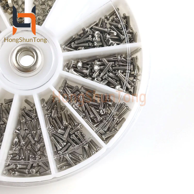 600pcs/set 12 Kinds of Stainless Kit Repair Part Tools For Watch Eye Glasses Clock Steel Small Screws Nuts Tool for Watch glass