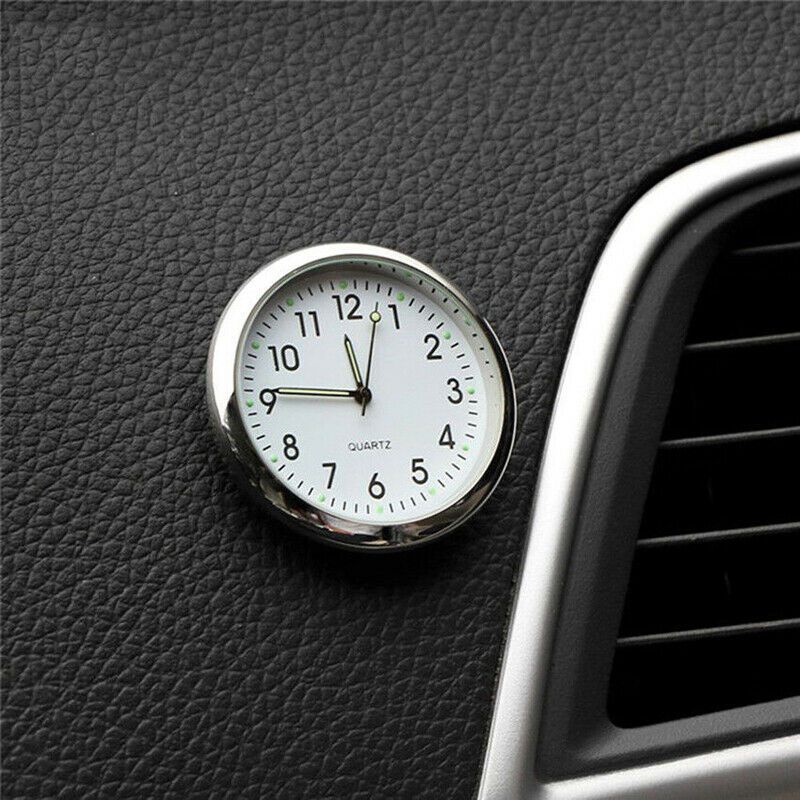 Car Clock Luminous Mini Auto Internal Stick-On Digital Watch Dashboard For Car Electronic Meter Car Clock Mechanics Nightlight: White