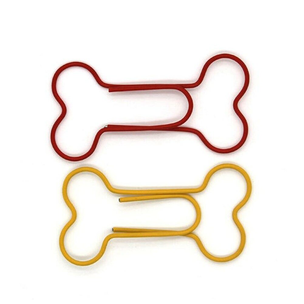 Student Dog Bone Shape Paper Clips Office Bookmark For Scrapbook Metal Useful Crafts 24pcs/pack School Supplies Art Projects