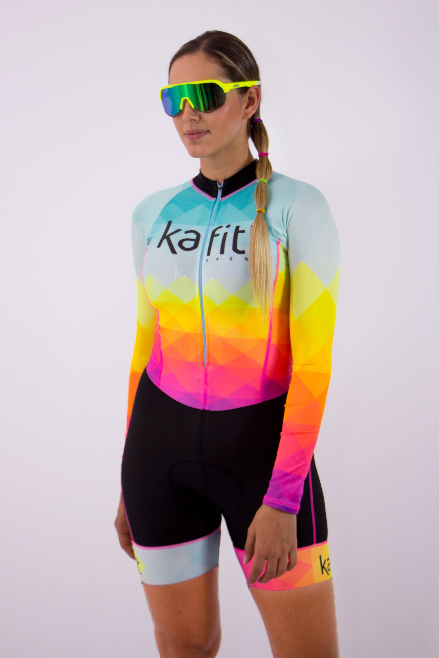Combinaison de cyclisme pour femmes, combinaison de vélo, 9D, avec coussin intégré, veste longue,: 4XL / 4