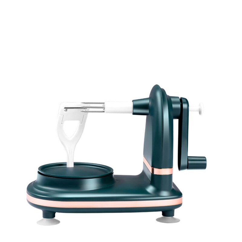 Multifunctional Rotary Fruit Peeler Machine Suction Portable Cutting Fruits Peeled Tools Kitchen Cutter Accessories: Dark Green