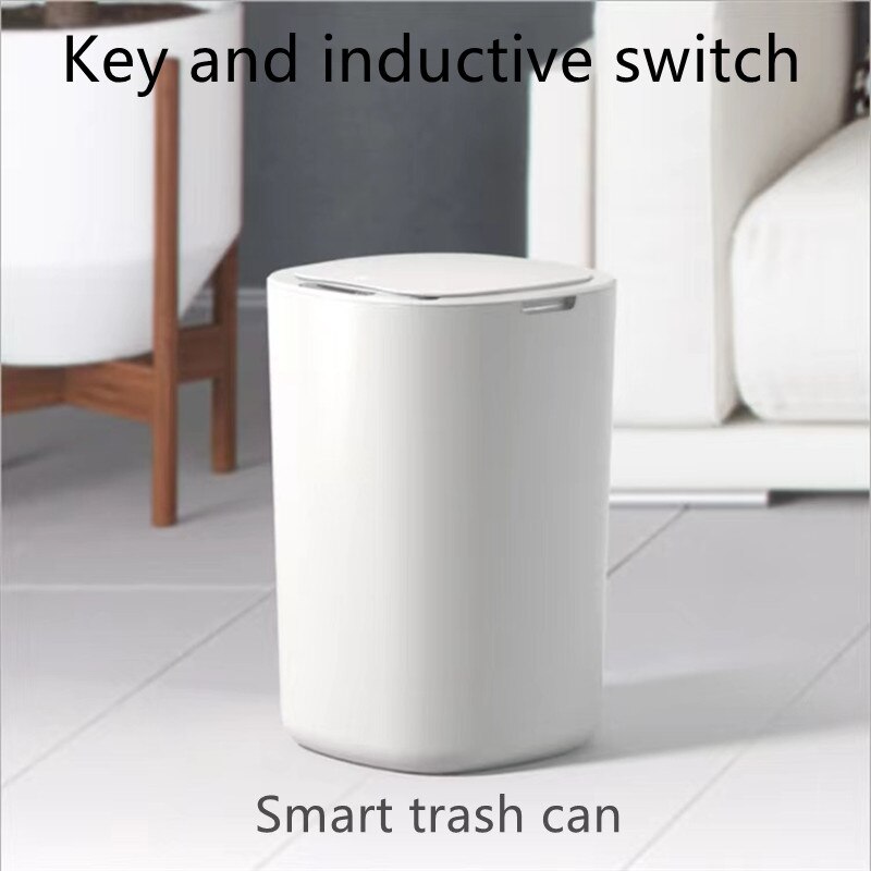 Trash Can Automatic Non-contact Smart Trash Can Household Electric Trash Can Kitchen Bathroom Living Room Trash Can Induction
