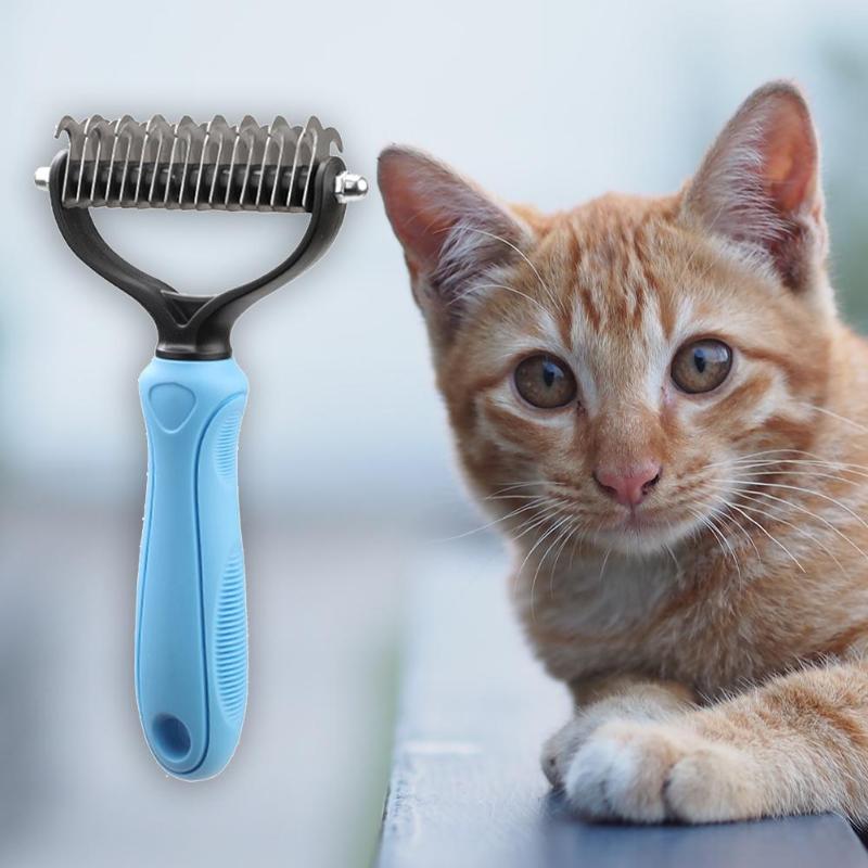 Peigne de coupe de noeud de fourrure pour animaux de compagnie enlever râteau toilettage brosse de perte râteau peigne pour chien chat cheveux outils de toilettage fournitures pour animaux de compagnie