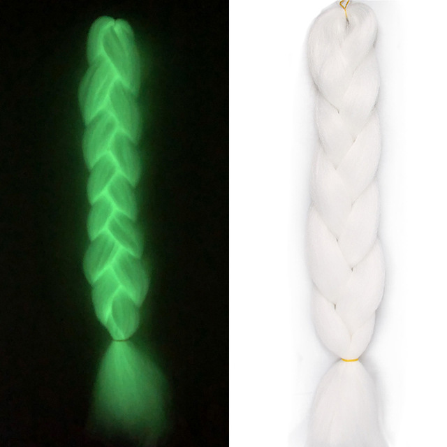 Extensiones de pelo de trenzado Jumbo brillante pelo sintético de colores para trenzas de pelo de kanekalon Msglamor de luz fluorescente trenzada africana: s11