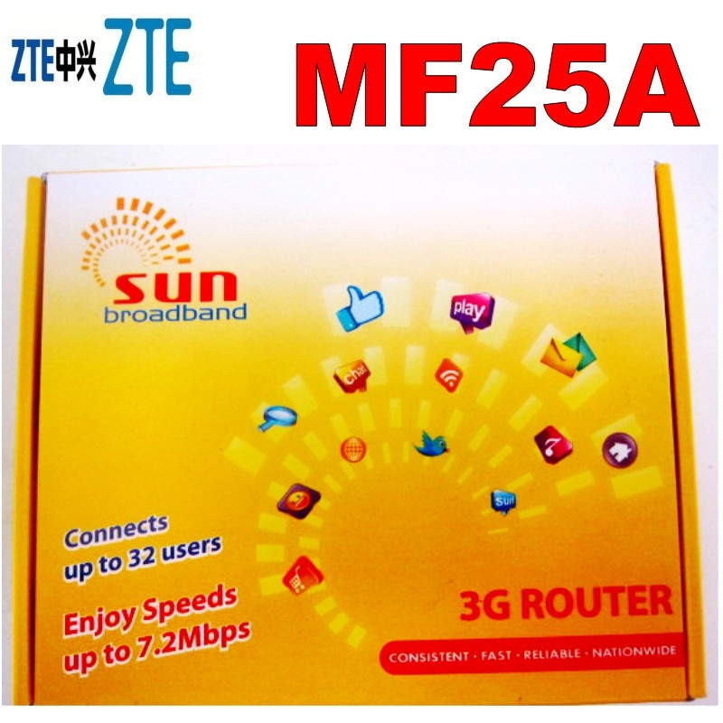Zte  mf25a 3g router hspa + 21.6m krachtige 3g wifi router + simkaart + adsl (3 in één)