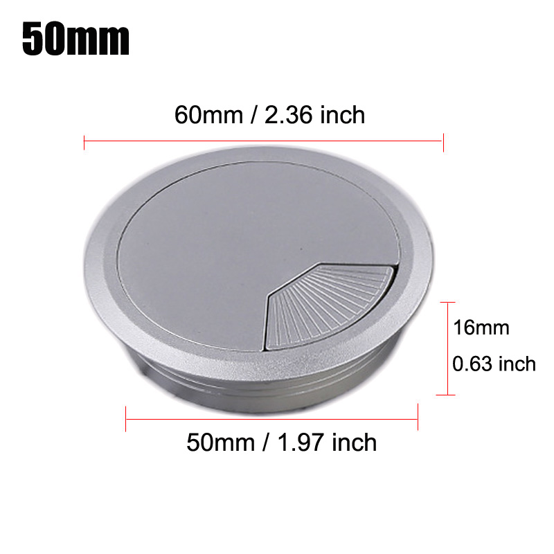 35/50/60/80mm PC Computer Desk ABS Plastic Grommet Table Cable Tidy Wire Hole Cover: Navy