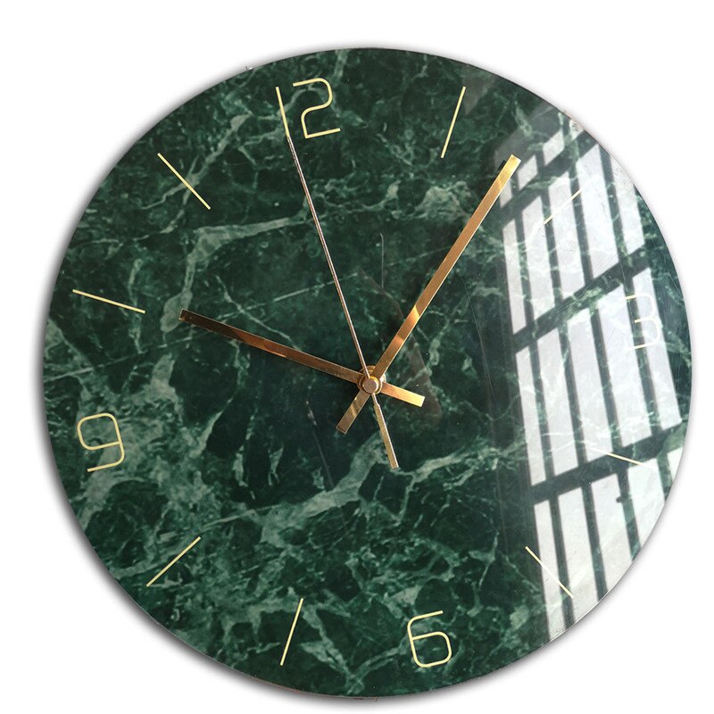 Grün Marmor Wanduhr Einfache Dekorative Kreative nordisch Moderne Marmor Uhren Zauberstab Uhr für Wohnzimmer Küche Büro Schlafzimmer: CC001 30cm