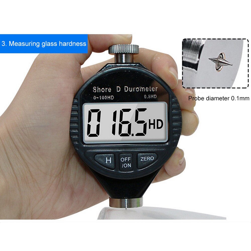 0-100 A/C/D Hardness Digital Shore Hardness Tester Durometer Meter Shore For Plastic Leather Rubber Multi-resin: White
