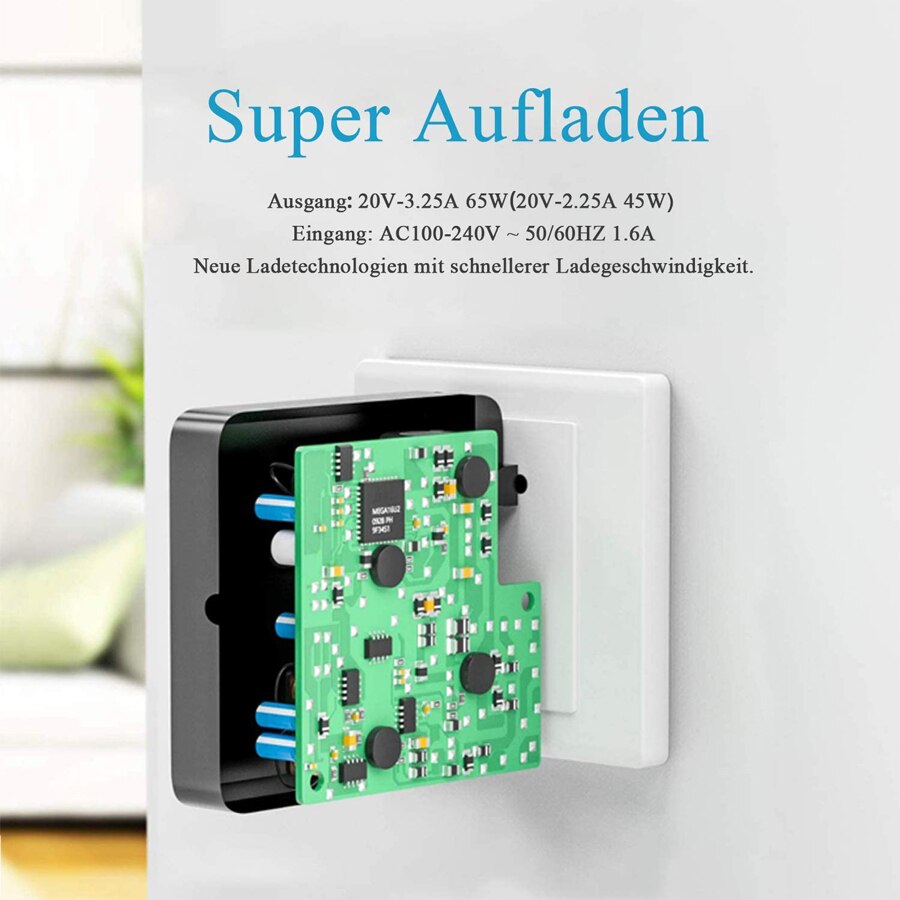 Mackertop 45W USB C charger with 2m USB C cable, type C power supply for laptops and many other USB C devices