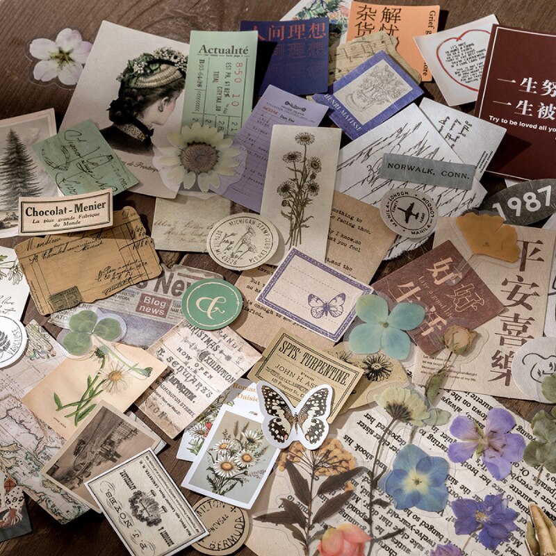 15 kpl aikakeräys paperikortti scrapbooking/korttien teko/journaling projekti diy retro puhelimen ripustin reikäkorteilla