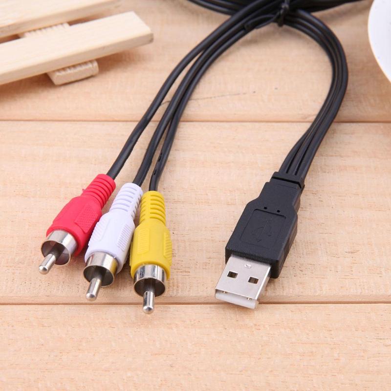 Usb av muunnin kaapelit video audio av kaapeli linja uros a  to 3 rca av tv sovittimen liitin johto kaapeli hd tv dvd  mp3 1.5m